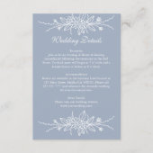 Elegante Hand Getrokken Stoffig Blauw Huwelijk Det Informatiekaartje (Voorkant)
