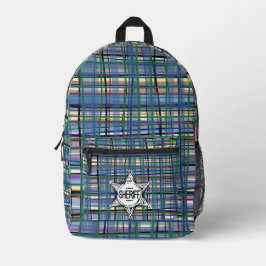 Elegante hand getrokken tartan Classic Sherriff Bl Bedrukte Rugzak