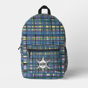 Elegante hand getrokken tartan Classic Sherriff Bl Bedrukte Rugzak