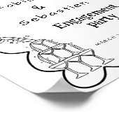 Elegante Hand Getrokken Verlovingsfeest Welkomstbo Poster (Hoek)