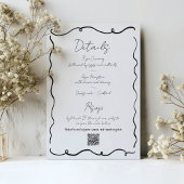 Elegante Hand Getrokken Zwart-Wit Moderne Huwelijk Kaart