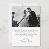 Elegante Hand Lettered Yellow Rose Bloemen Foto Bedankkaart (Achterkant)