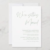 Elegante Hand Lettering Sage Groene Bruiloft Kaart (Voorkant)