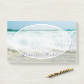 Elegante Hand Script Naam Waves Oliekleuren Sjablo Post-it® Notes (Op bureau)