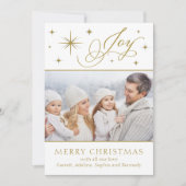 Elegante Hand Scripted Joy Christmas Kaart (Voorkant)