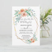 Elegante handgemaakte bloem waterverf uitnodiging (Staand voorkant)