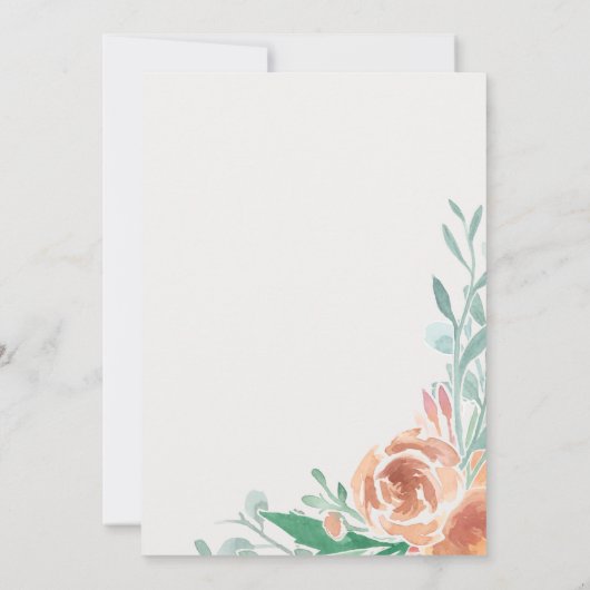 Elegante handgemaakte bloem waterverf uitnodiging (Achterkant)