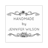 Elegante handgemaakte gepersonaliseerde houten kun rubberstempel (Afrduk)