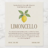 Elegante Handgemaakte Limoncello Wijn Etiket (Enkel label)