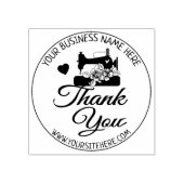 Elegante handgemaakte naaien dank u rubberstempel (Afrduk)