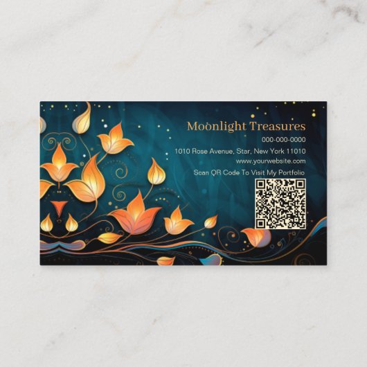 Elegante Handgemaakte Producten QR Code Visitekaartje (Achterkant)