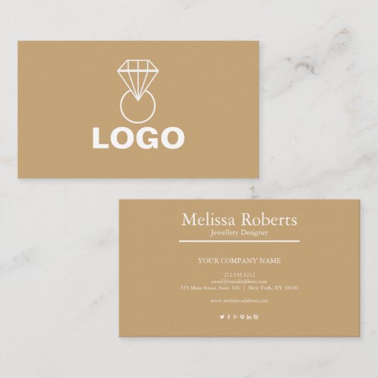 Elegante handgemaakte sieraden of sieraden ontwerp visitekaartje (Voorkant / Achterkant)