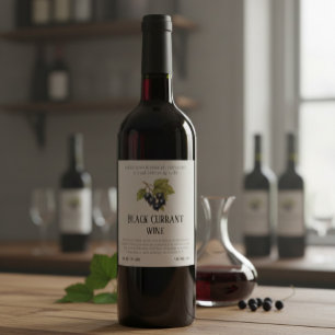 Elegante handgemaakte zwarte bes wijn etiket