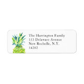 Elegante handgeschilderde ananas retouradres etiket (Voorkant)