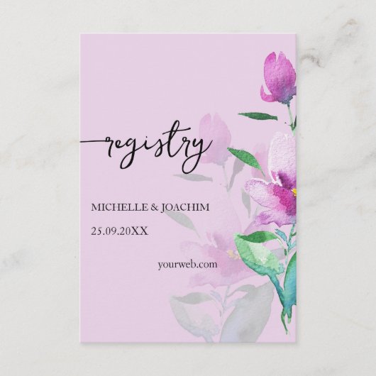 Elegante handgeschilderde bloemenbehuizing Kaart (Voorkant)