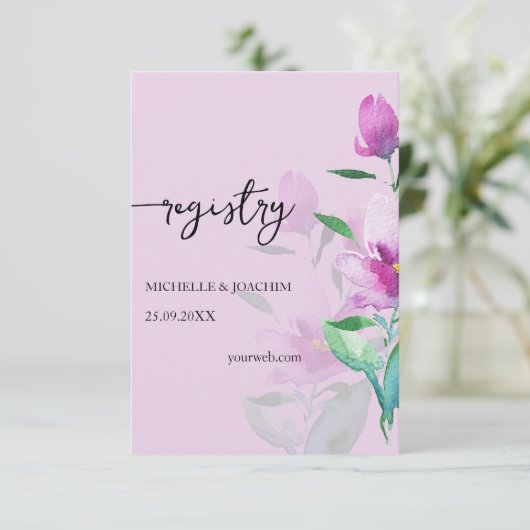 Elegante handgeschilderde bloemenbehuizing Kaart (Staand voorkant)