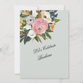 Elegante handgeschilderde bloemenfeest 100e verjaa kaart (Achterkant)