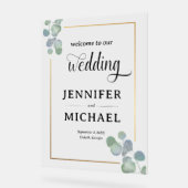 Elegante handgeschilderde eucalyptus bruiloft welk acryl bord (Hoek)