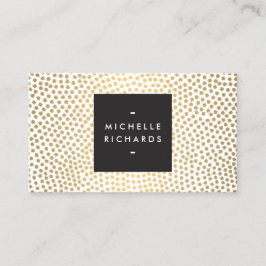 Elegante handgeschilderde gouden polka stippen visitekaartje