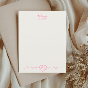 Elegante handgeschilderde hart-huwelijkskaart notitiekaartje