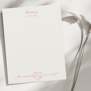 Elegante handgeschilderde hart-huwelijksnotitiekaa notitiekaartje