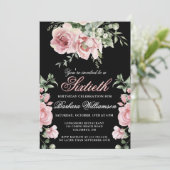 Elegante handgeschilderde Rozen 60ste verjaardagsf Kaart (Staand voorkant)