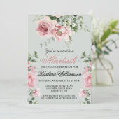 Elegante handgeschilderde Rozen 90ste verjaardagsf Kaart (Staand voorkant)