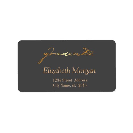 Elegante handgeschreven afgestudeerde etiket (Voorkant)