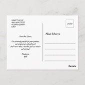 Elegante handgeschreven afstudeerbedankje briefkaart (Achterkant)