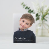 Elegante handgeschreven Afstuderen foto bekendmaki Briefkaart (Staand voorkant)