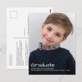 Elegante handgeschreven Afstuderen foto bekendmaki Briefkaart (Voorkant / Achterkant)