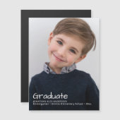 Elegante handgeschreven Afstuderen fotomagneet (Voorkant / Achterkant)