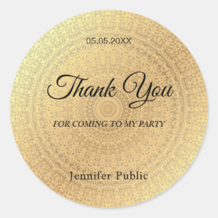 Elegante Handgeschreven Bedankt Goud Sjabloon Ronde Sticker