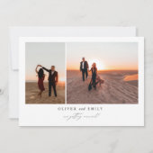 Elegante handgeschreven boogfoto bewaar de datum kaart (Achterkant)