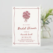 Elegante handgeschreven bruidsfeest kaart (Staand voorkant)