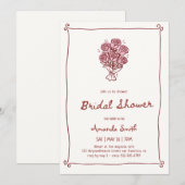 Elegante handgeschreven bruidsfeest kaart (Voorkant / Achterkant)