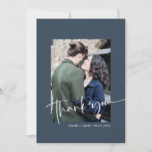 Elegante handgeschreven bruiloft bedankkaart (Voorkant)