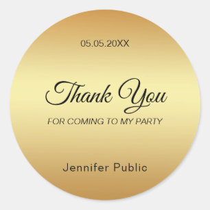 Elegante handgeschreven dank je goud sjabloon ronde sticker