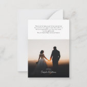 Elegante handgeschreven foto bruiloft Dank u Notitiekaartje (Achterkant)