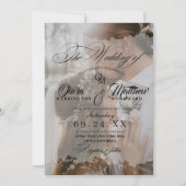 Elegante handgeschreven foto bruiloft kaart (Voorkant)