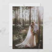 Elegante handgeschreven foto bruiloft kaart (Achterkant)