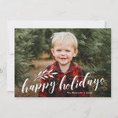 Elegante handgeschreven foto Kerstmis Feestdagenkaart (Voorkant)