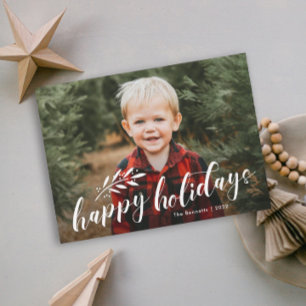 Elegante handgeschreven foto Kerstmis Feestdagenkaart