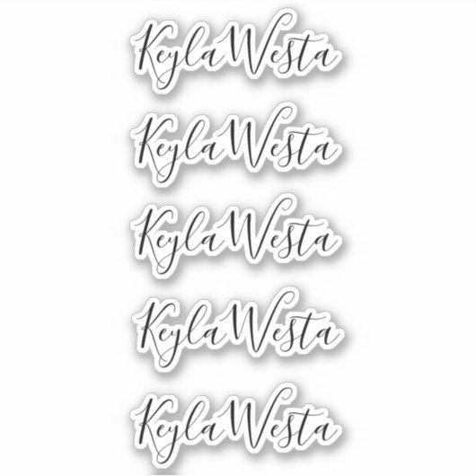 Elegante handgeschreven gepersonaliseerde aangepas sticker (Voorkant)