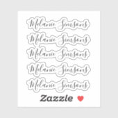 Elegante handgeschreven gepersonaliseerde aangepas sticker (Vel)