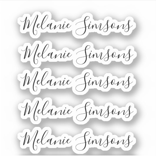 Elegante handgeschreven gepersonaliseerde aangepas sticker (Voorkant)