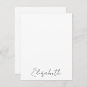 Elegante handgeschreven gepersonaliseerde scriptna notitiekaartje (Voorkant / Achterkant)