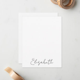 Elegante handgeschreven gepersonaliseerde scriptna notitiekaartje