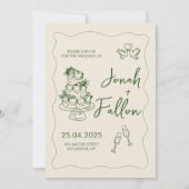 Elegante handgeschreven hand getekend minimalistis kaart (Voorkant)