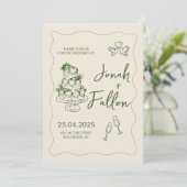 Elegante handgeschreven hand getekend minimalistis kaart (Staand voorkant)